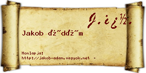Jakob Ádám névjegykártya